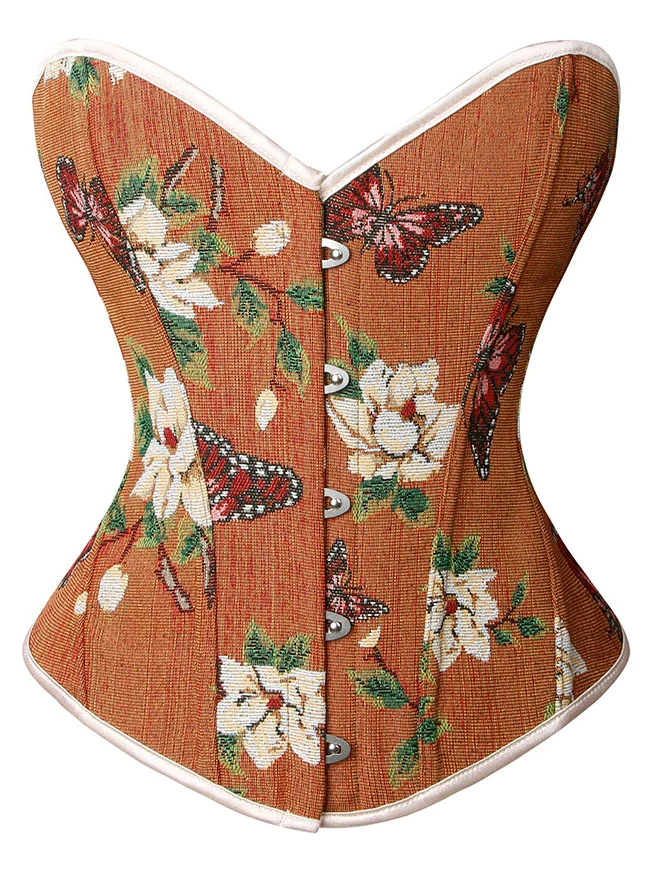 Charmian Damen Renaissance Vintage Schmetterling Blumen Überbrustkorsett Bustier Top