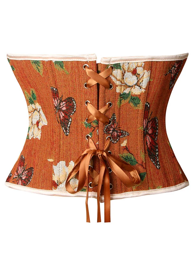 Charmian Damen Renaissance Vintage Schmetterling Blumen Überbrustkorsett Bustier Top