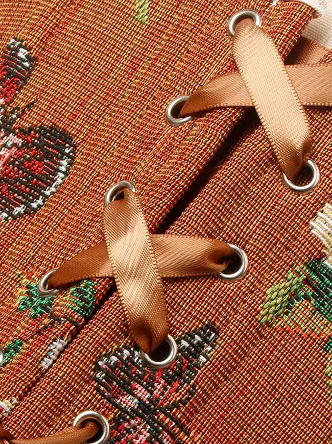 Charmian Damen Renaissance Vintage Schmetterling Blumen Überbrustkorsett Bustier Top