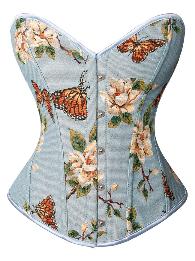 Charmian Damen Renaissance Vintage Schmetterling Blumen Überbrustkorsett Bustier Top