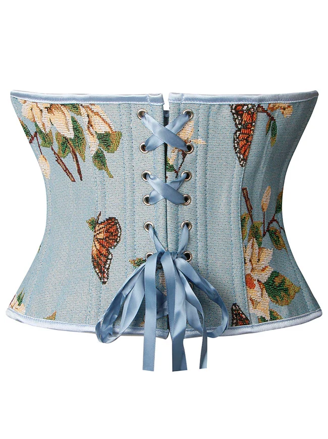 Charmian Damen Renaissance Vintage Schmetterling Blumen Überbrustkorsett Bustier Top