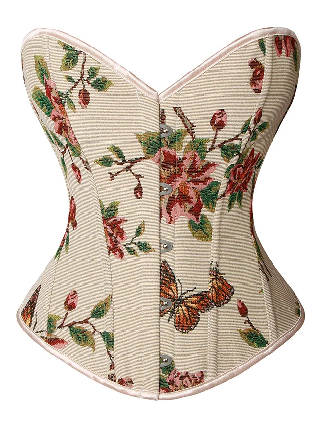 Charmian Damen Renaissance Vintage Schmetterling Blumen Überbrustkorsett Bustier Top