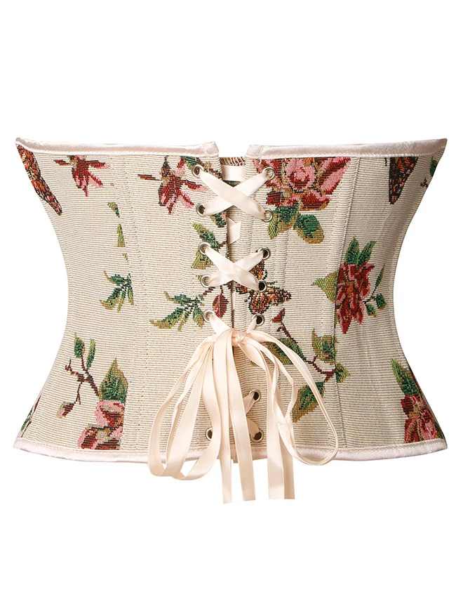 Charmian Damen Renaissance Vintage Schmetterling Blumen Überbrustkorsett Bustier Top