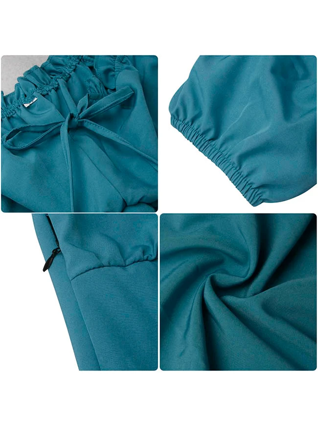 Renaissance-Kostümkleid im Midi-Stil mit schulterfreiem Rüschen- und Kordelzug
