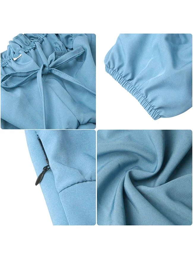 Renaissance-Kostümkleid im Midi-Stil mit schulterfreiem Rüschen- und Kordelzug