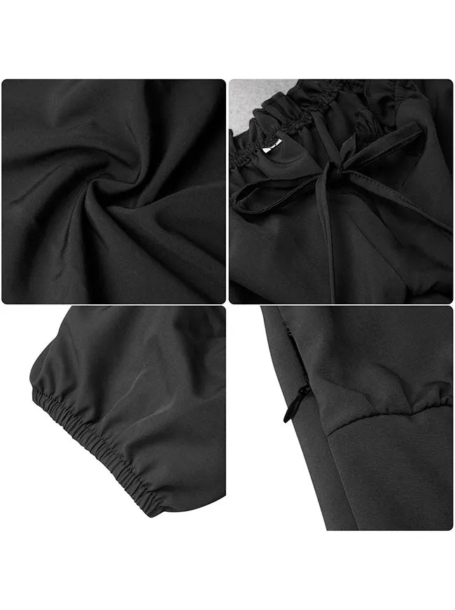 Renaissance-Kostümkleid im Midi-Stil mit schulterfreiem Rüschen- und Kordelzug