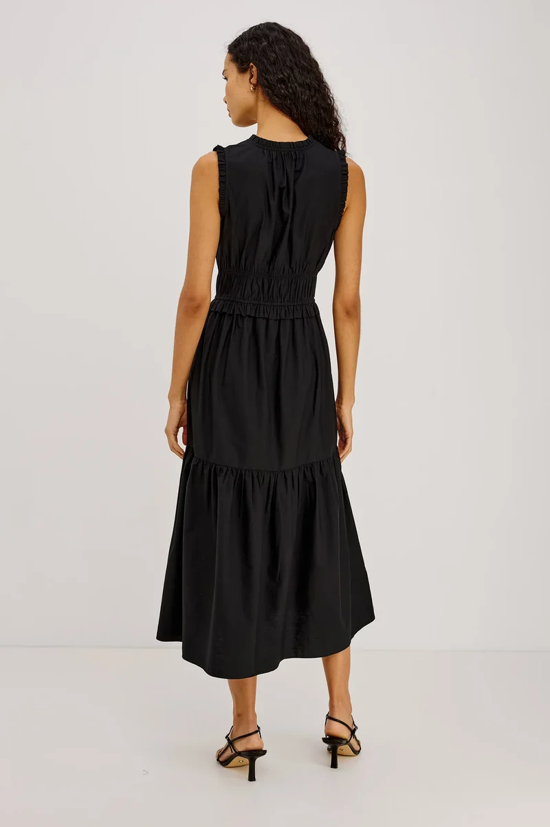 Robe midi étagée à liens Dana