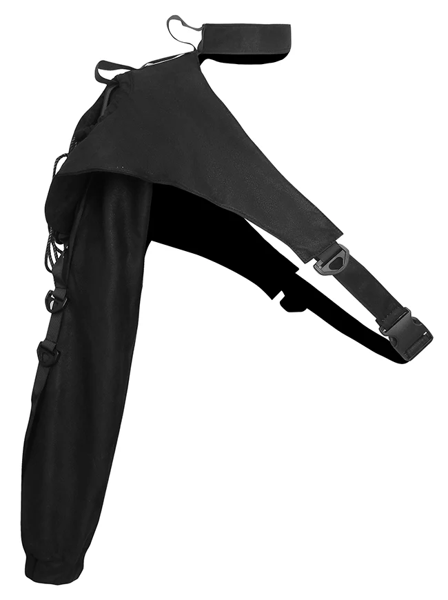 Charmian Unisex Steampunk Gothic Pauldron Schulterpanzer mit langen Ärmeln Schwarz
