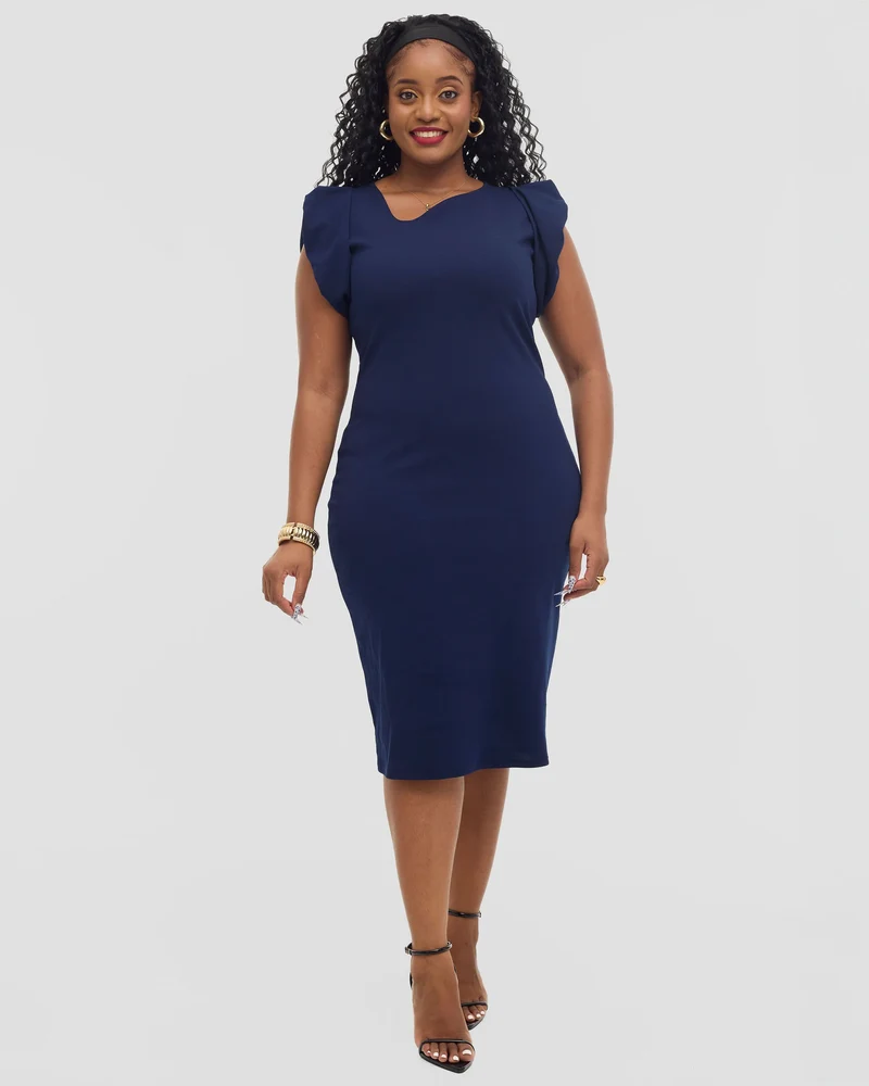 Lizola Promise Bodycon Dress - Navy Blue