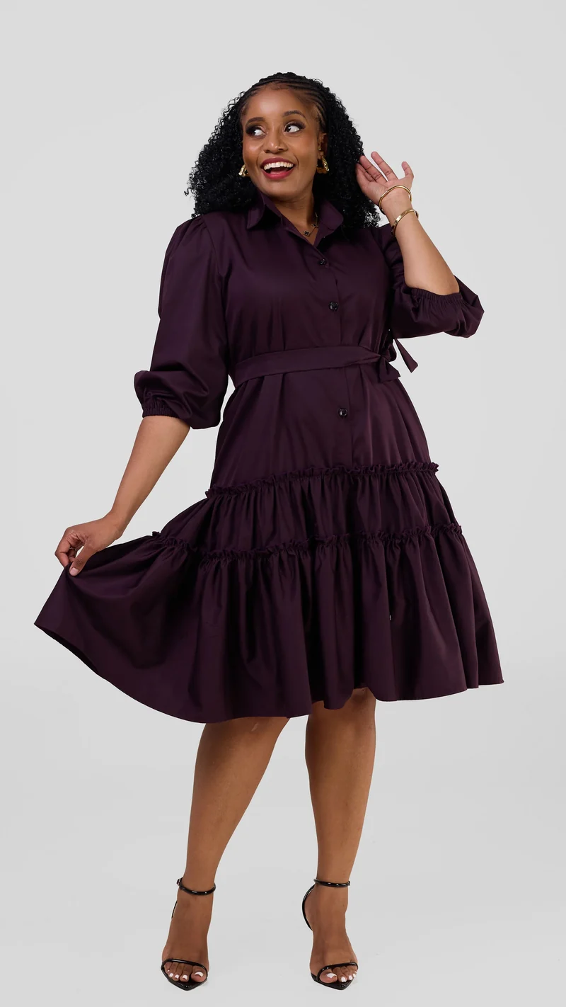 Lizola Bangda Shirt Dress - Dark purple