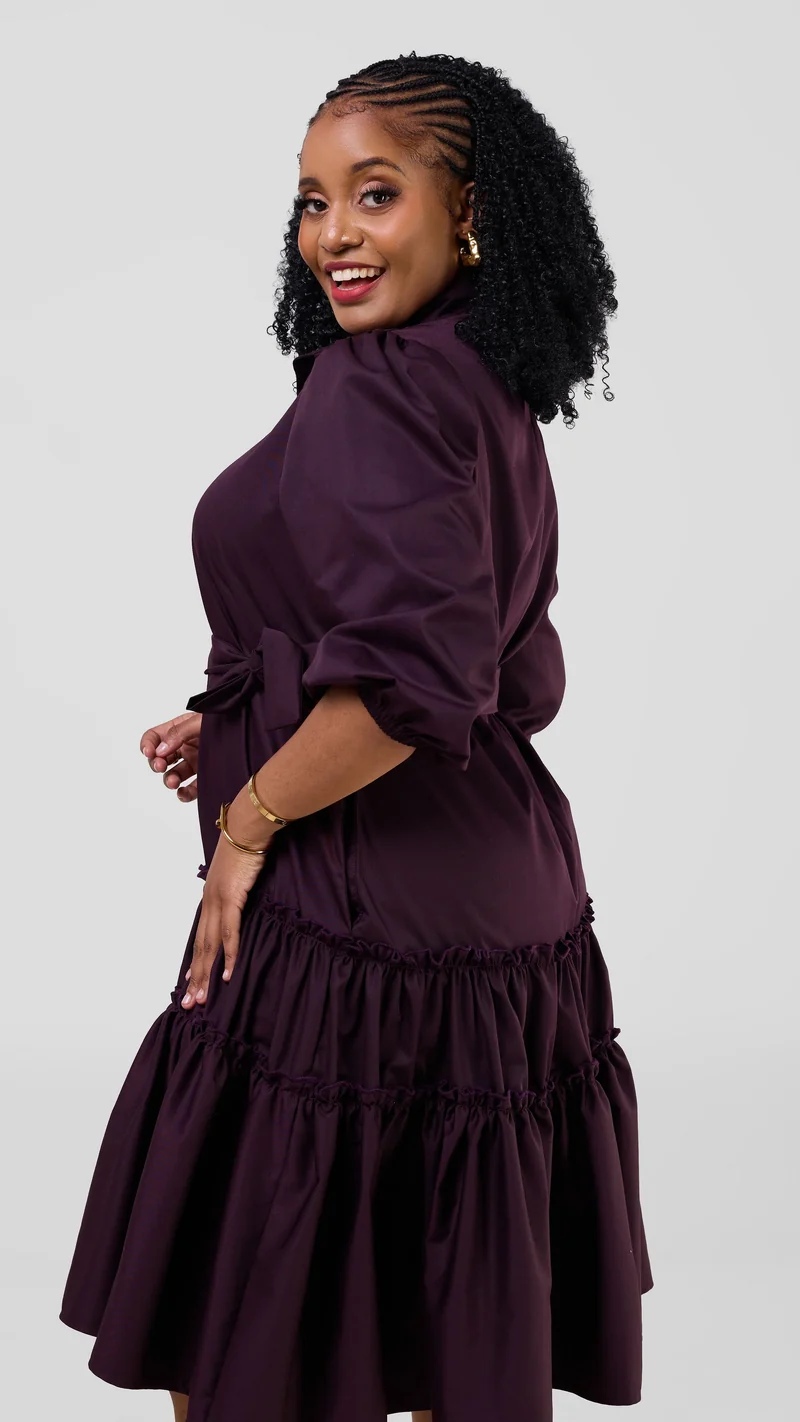 Lizola Bangda Shirt Dress - Dark purple