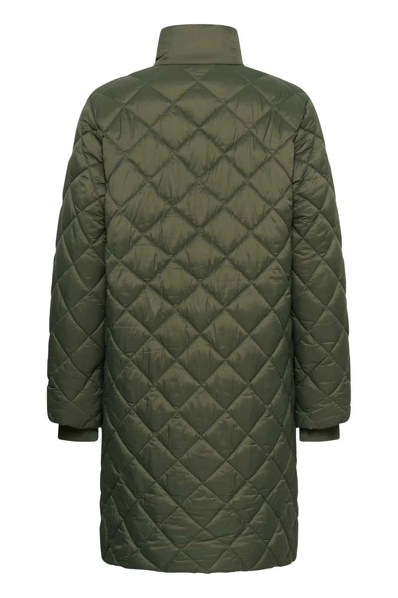 Manteau long Olilana matelassé à col montant
