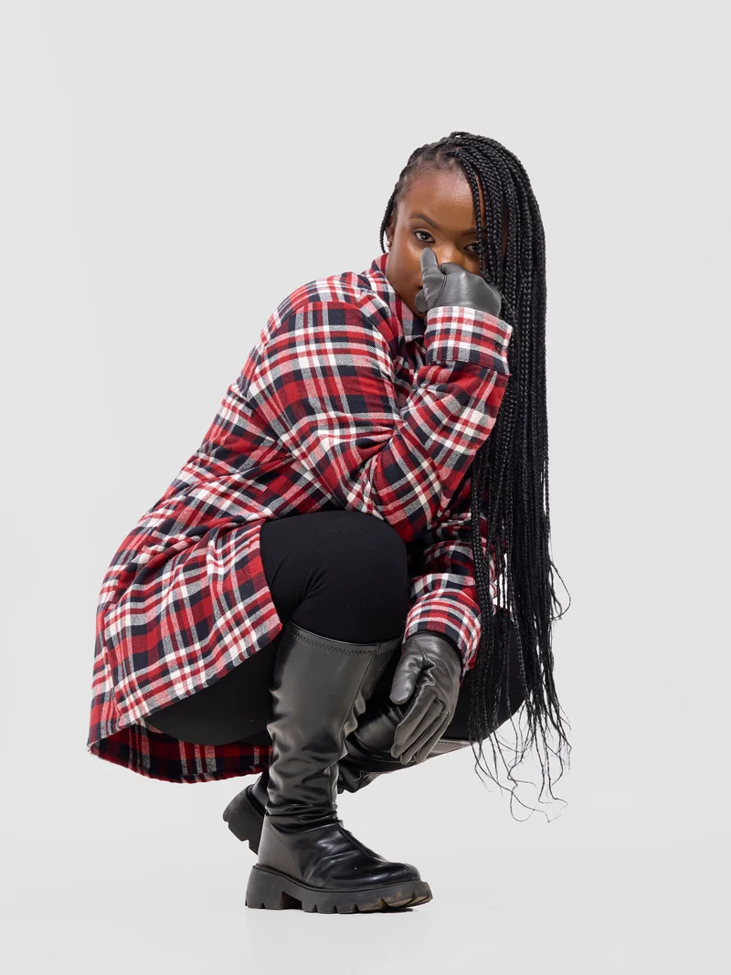 Zoya Aridi Unisex Shacket (Flannel) - Red/Black