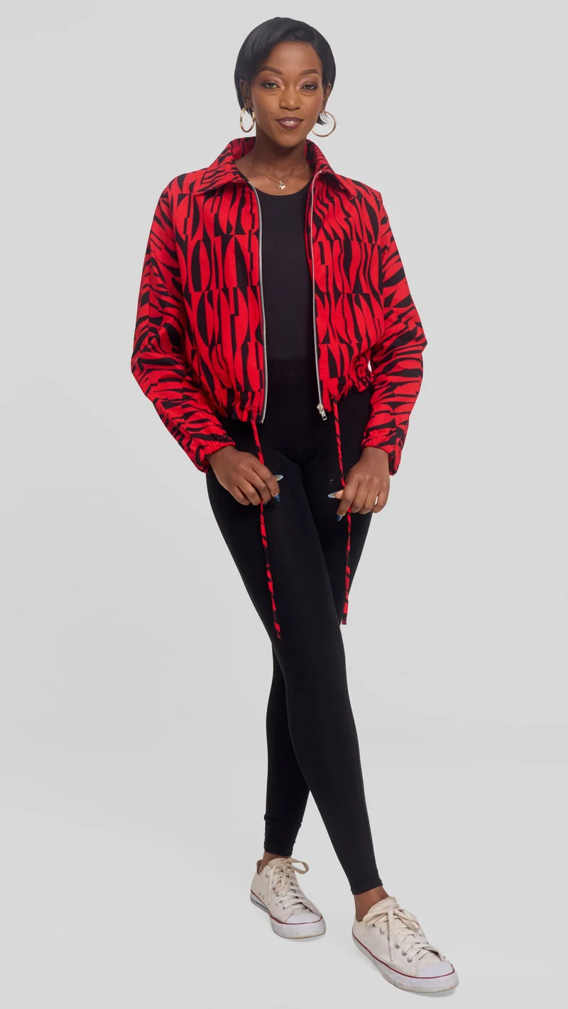 Safari by Vivo Zipped Jacket in Kitenge - Shaba Print