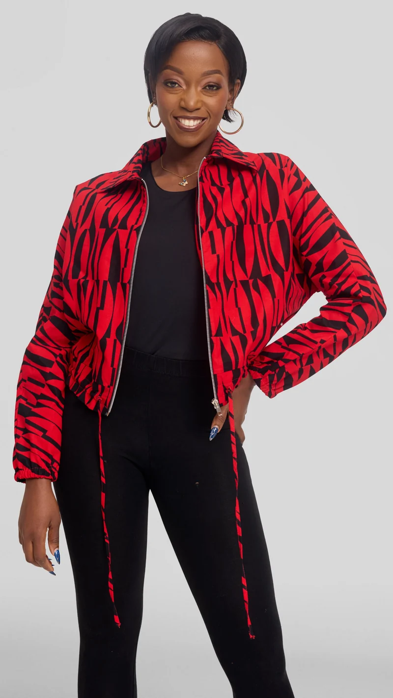 Safari by Vivo Zipped Jacket in Kitenge - Shaba Print