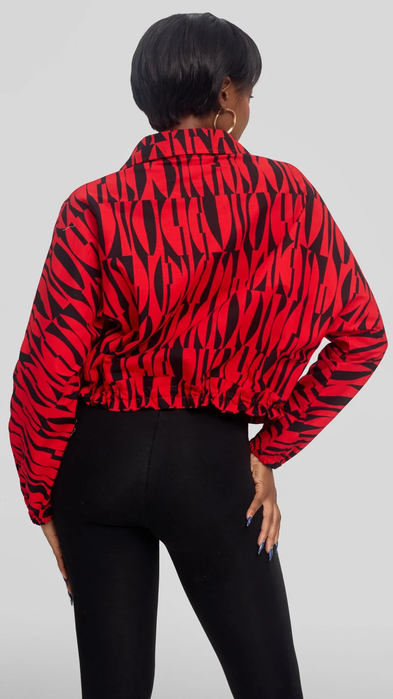 Safari by Vivo Zipped Jacket in Kitenge - Shaba Print