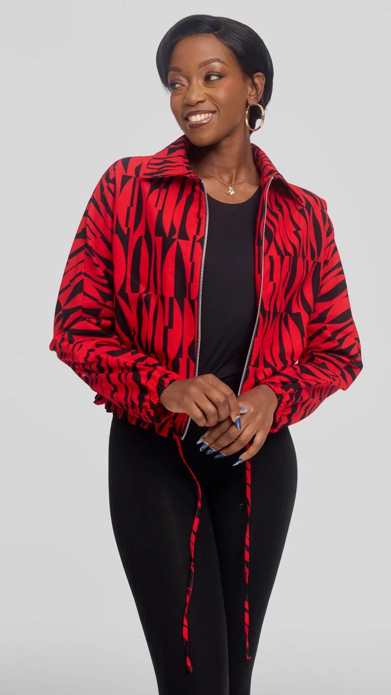 Safari by Vivo Zipped Jacket in Kitenge - Shaba Print