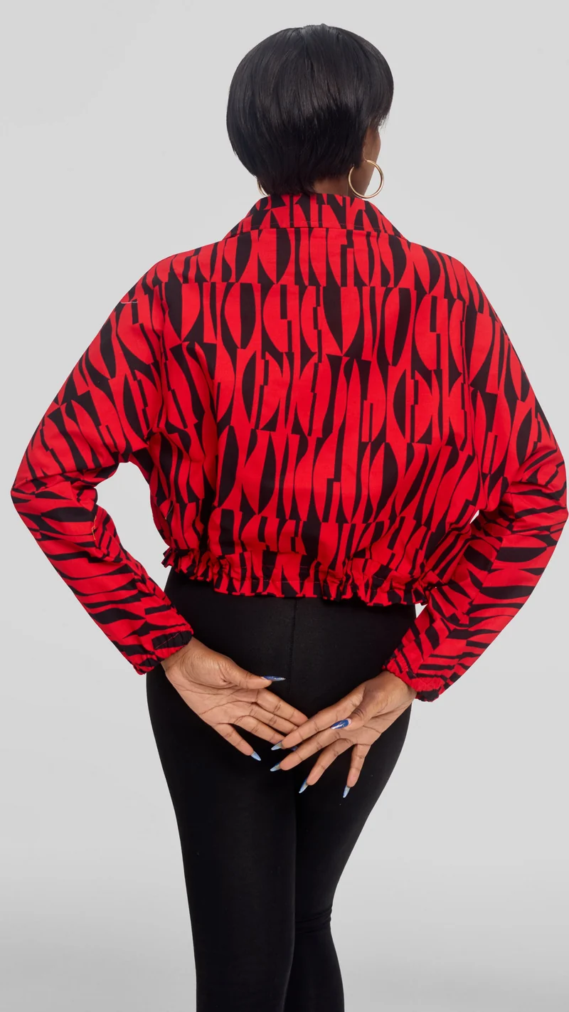 Safari by Vivo Zipped Jacket in Kitenge - Shaba Print