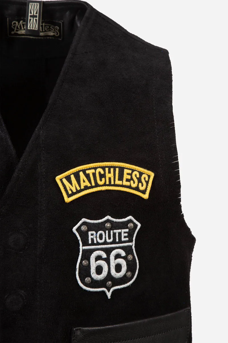 ROUTE 66 WAISTCOAT MAN BLACK Suede