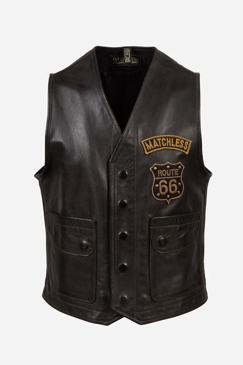 ROUTE 66 WAISTCOAT MAN ANT. BLACK