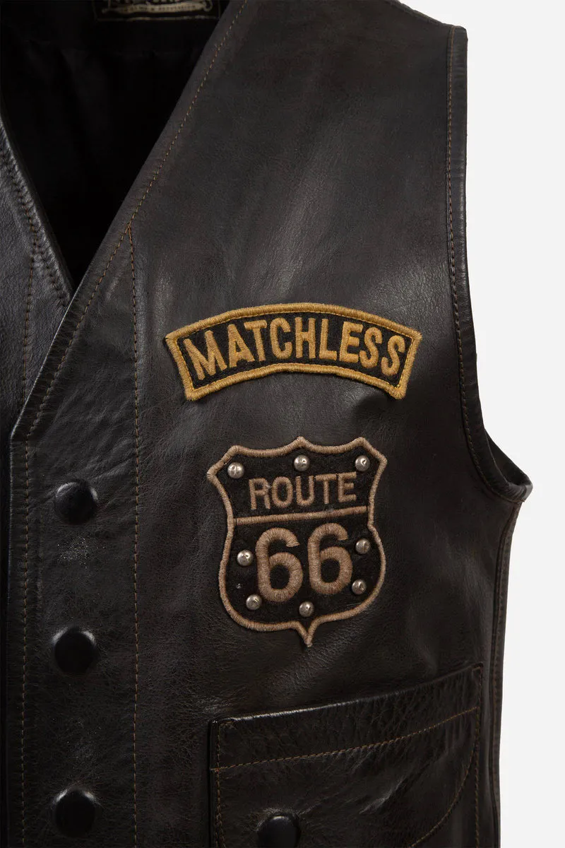 ROUTE 66 WAISTCOAT MAN ANT. BLACK