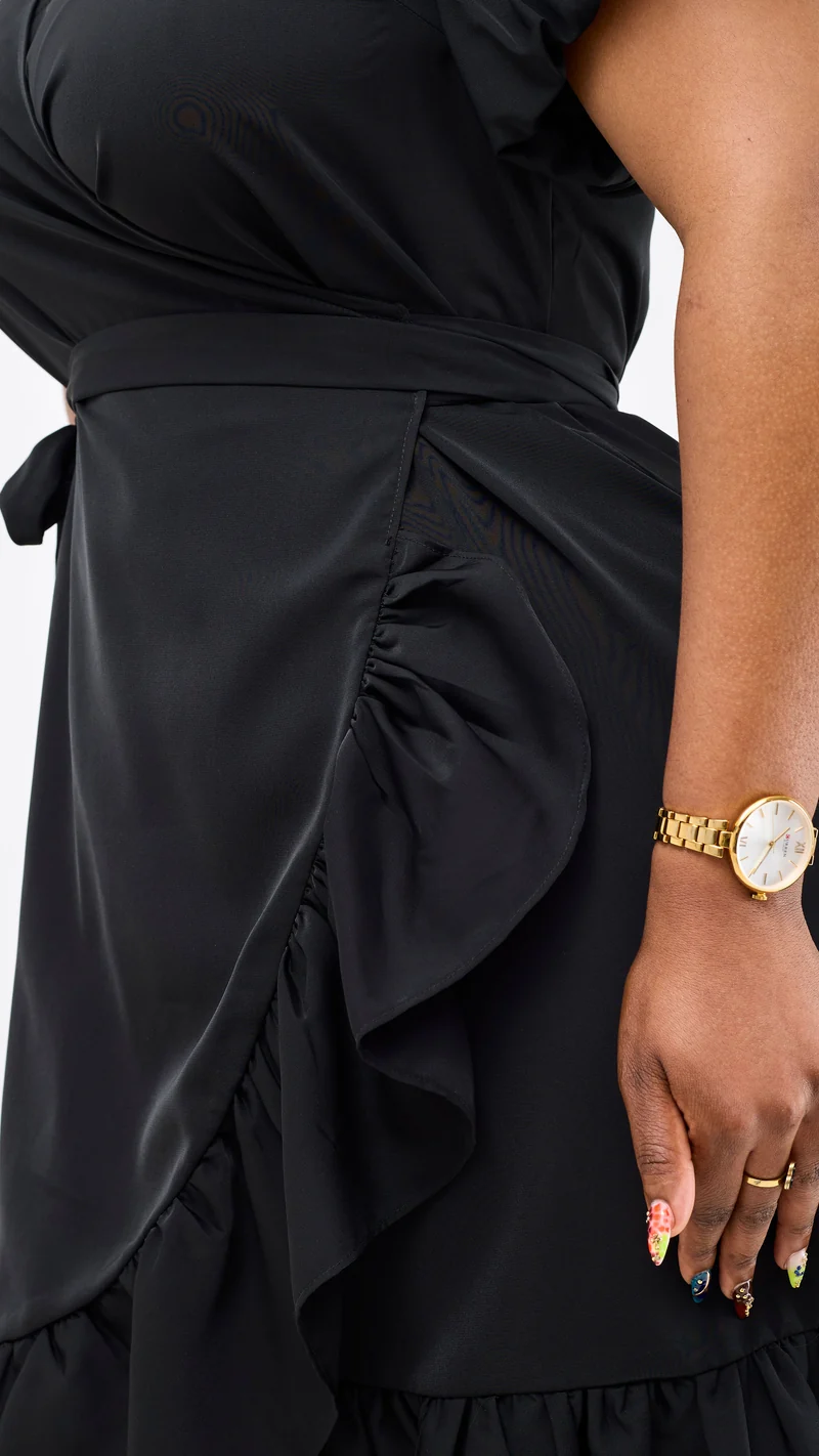 Vivo Hadiya Wrap Dress - Black
