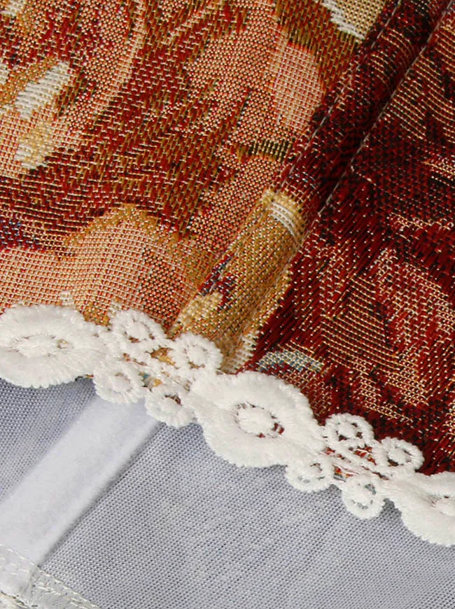 Charmian Damen Vintage Blumen-Jacquard Schnür-Renaissance-Korsett-Top