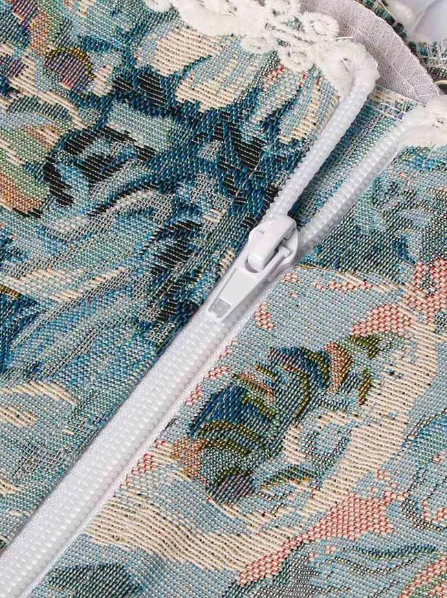 Charmian Damen Vintage Blumen-Jacquard Schnür-Renaissance-Korsett-Top