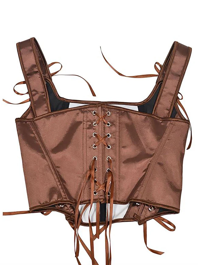 Renaissance Vintage Überbrustkorsett mit Satinträgern und Stäbchen