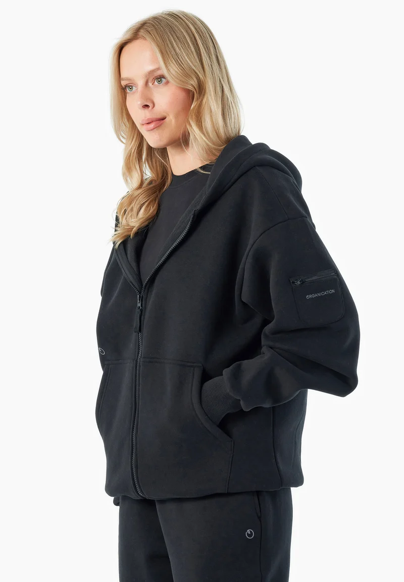 JENNA | Essentials Travel Unisex Full Zip-Hoodie aus Bio-Baumwolle und recyceltem Polyester