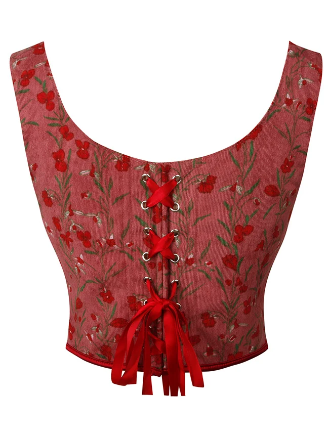 Sommer Vintage Blumen Camisole Schnürung Overbust Renaissance Korsett Top