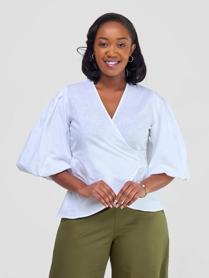 Safari by Vivo Savannah Wrap Top - White