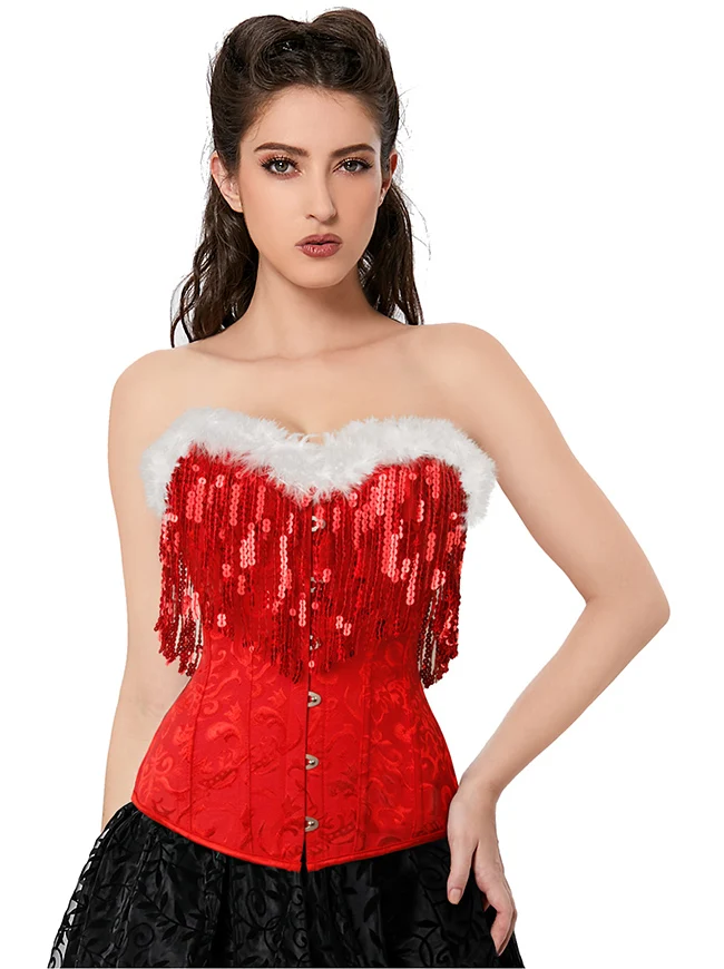 Overbust Korsett Bustier Top Weihnachtskostüm Outfits