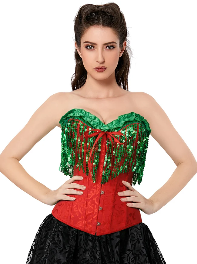 Overbust Korsett Bustier Top Weihnachtskostüm Outfits