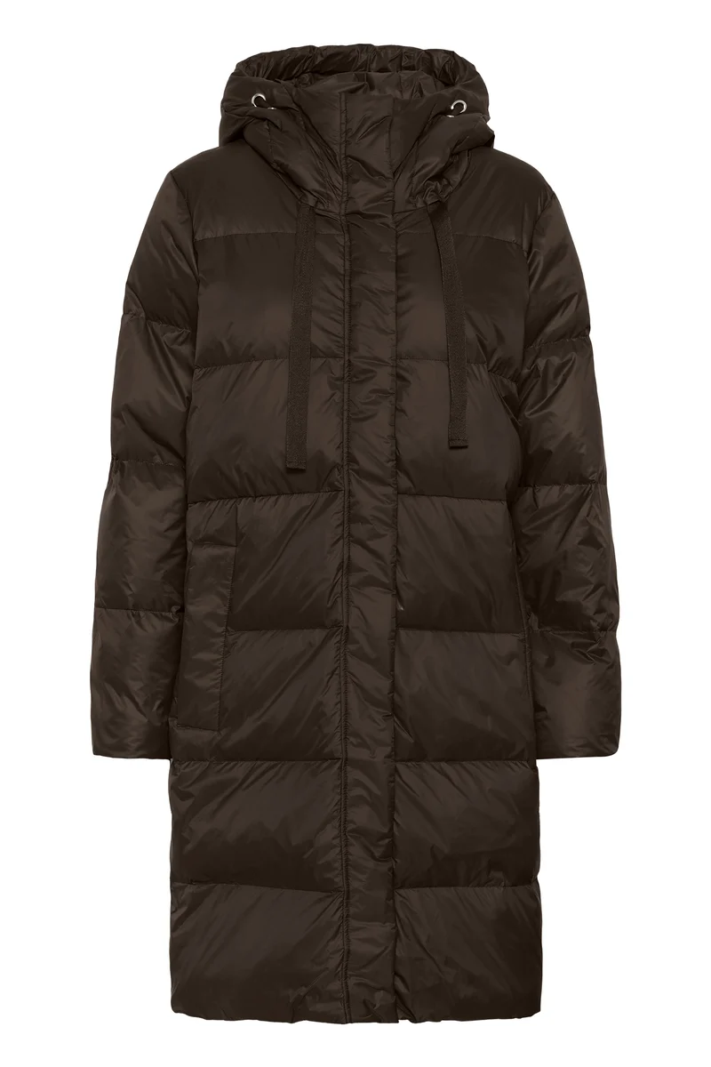 Manteau long Camly matelassé à capuchon