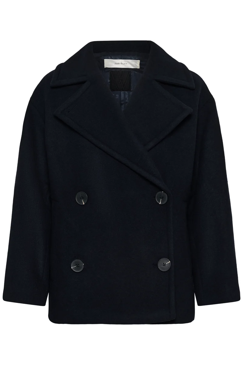 Manteau court croisé à revers surdimensionnés Zorah