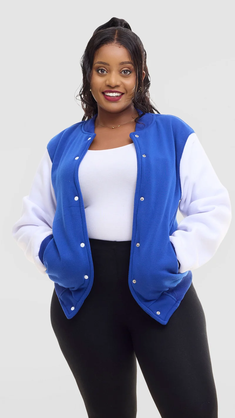 TimyT Urban Wear The Elite Jacket - White / Royal Blue