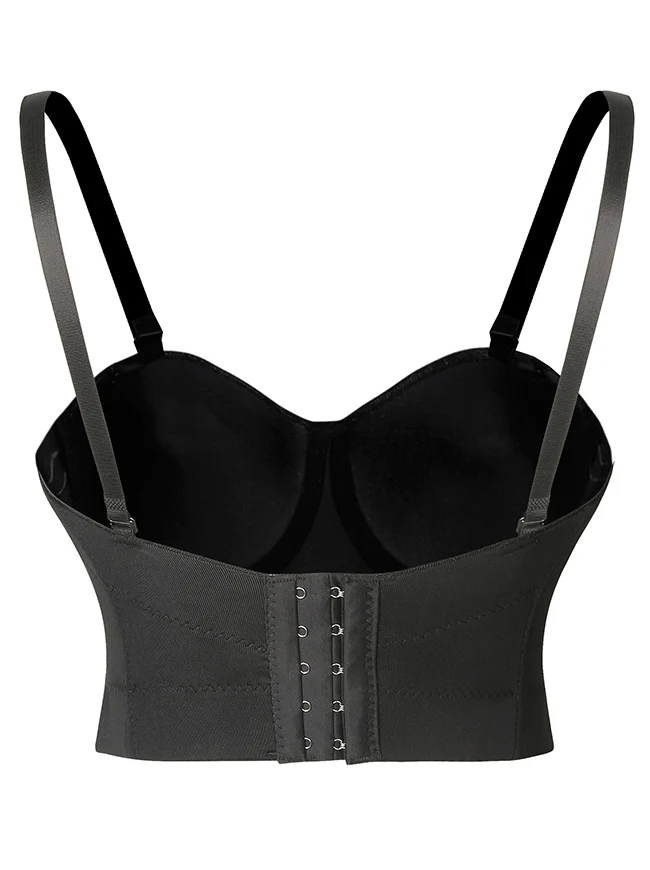 Buntes Strass-Push-up-Bustier-Crop-Top