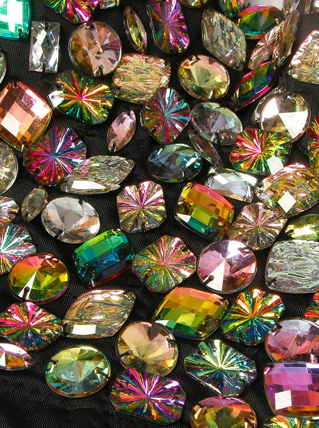 Buntes Strass-Push-up-Bustier-Crop-Top
