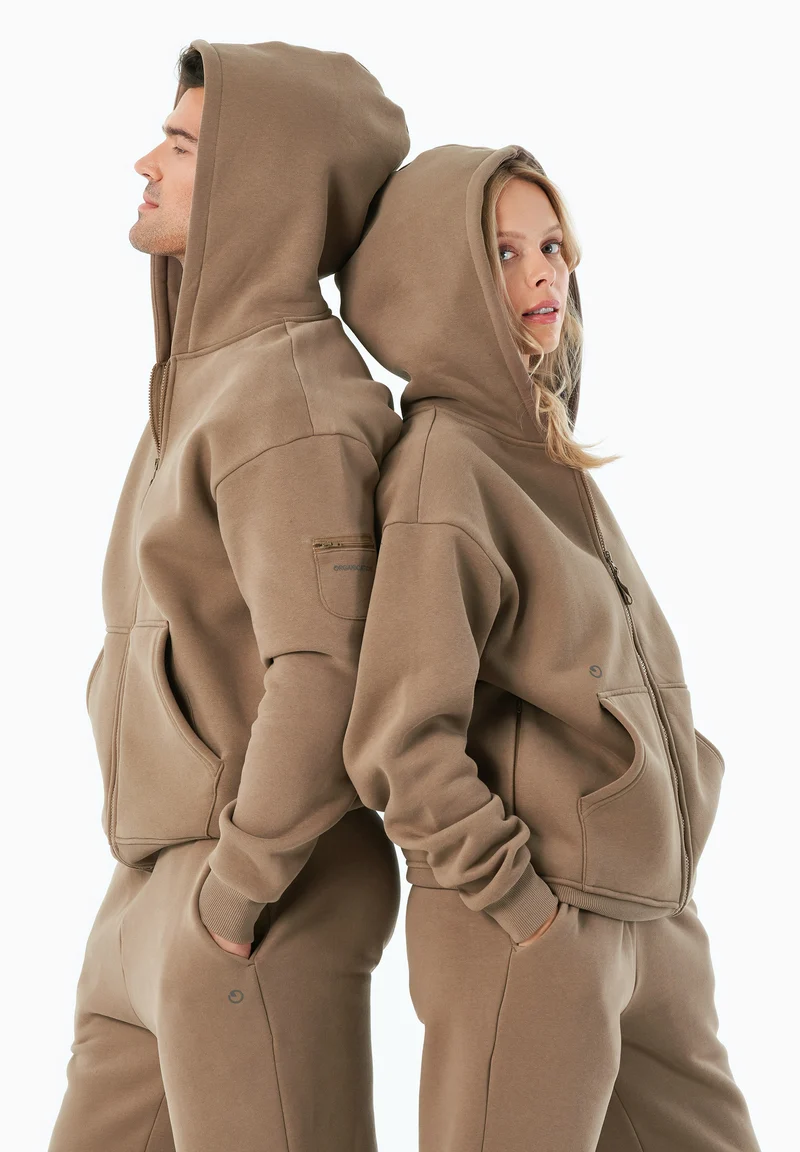 JENNA | Essentials Travel Unisex Full Zip-Hoodie aus Bio-Baumwolle und recyceltem Polyester