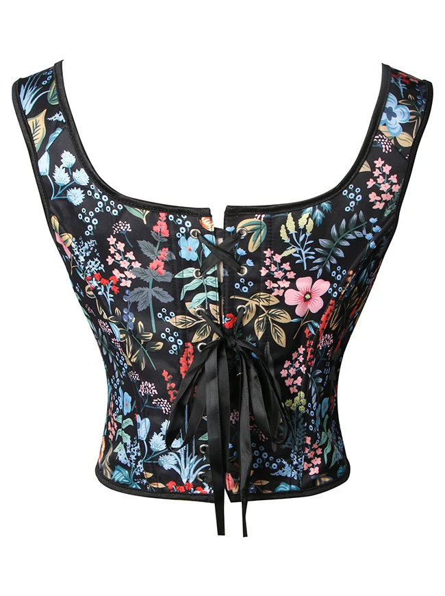 Vintage Renaissance Schnürung Crop Top Hosenträger Korsett Weste