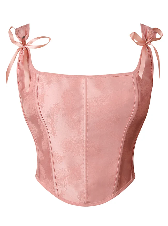 Vintage Renaissance Schnürung Crop Top Hosenträger Korsett Weste