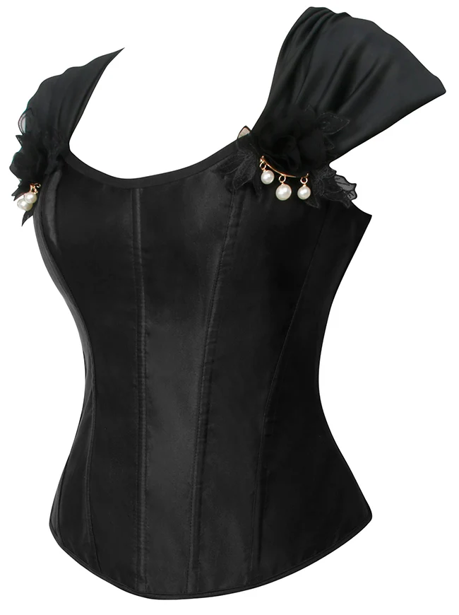 Gothic-Korsett mit Schnürung und Stäbchen, Überbrustkorsett, Bustier-Top, Shapewear