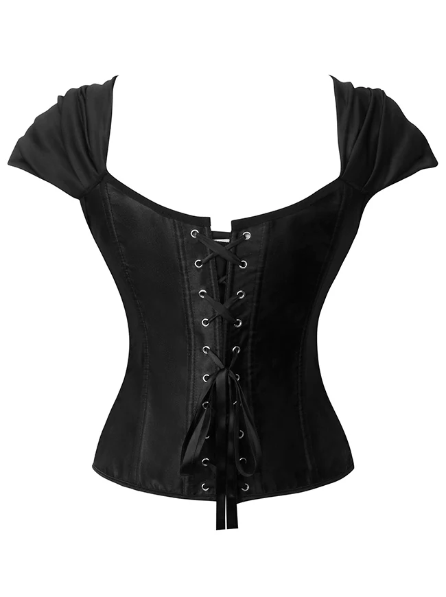 Gothic-Korsett mit Schnürung und Stäbchen, Überbrustkorsett, Bustier-Top, Shapewear