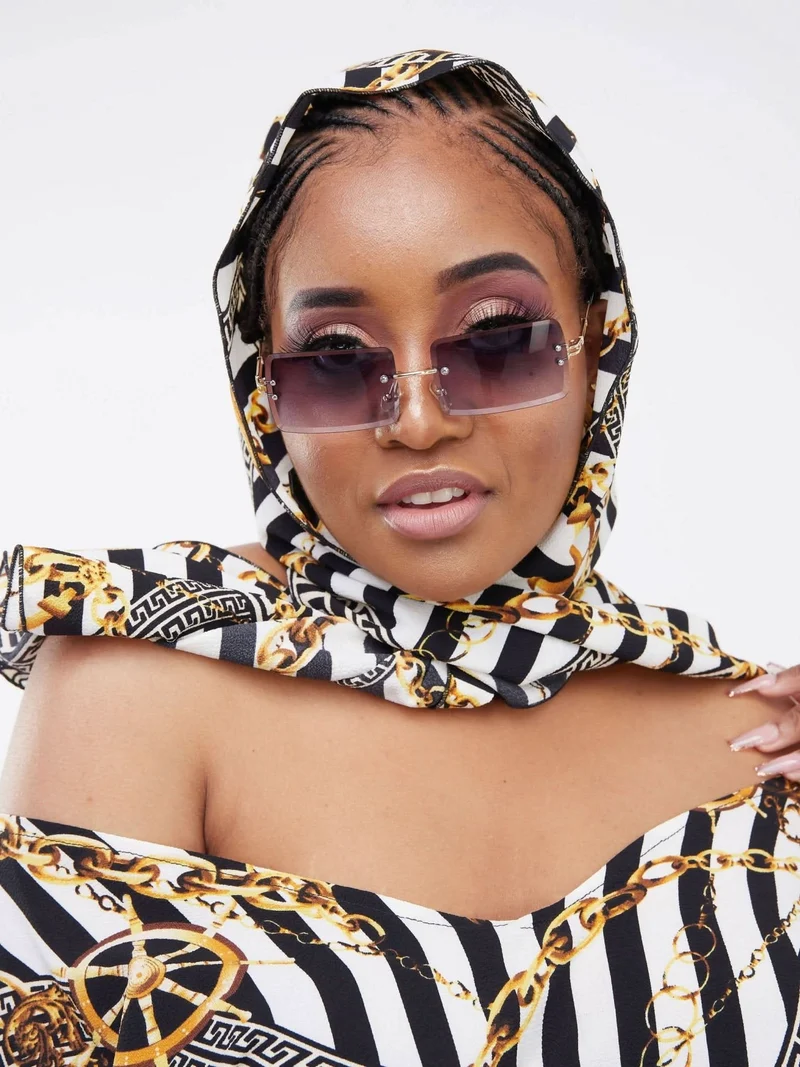 Smash By Kaly Chiffon Holiday Kaftan + Head Scarf - White
