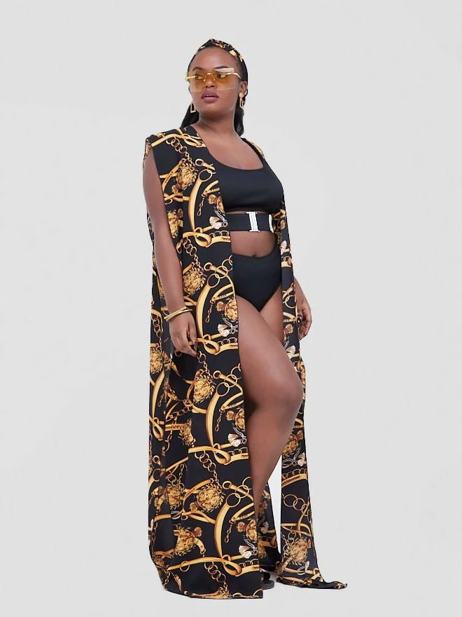 Seaside Coverup (Golden Midnight) - Black / Gold