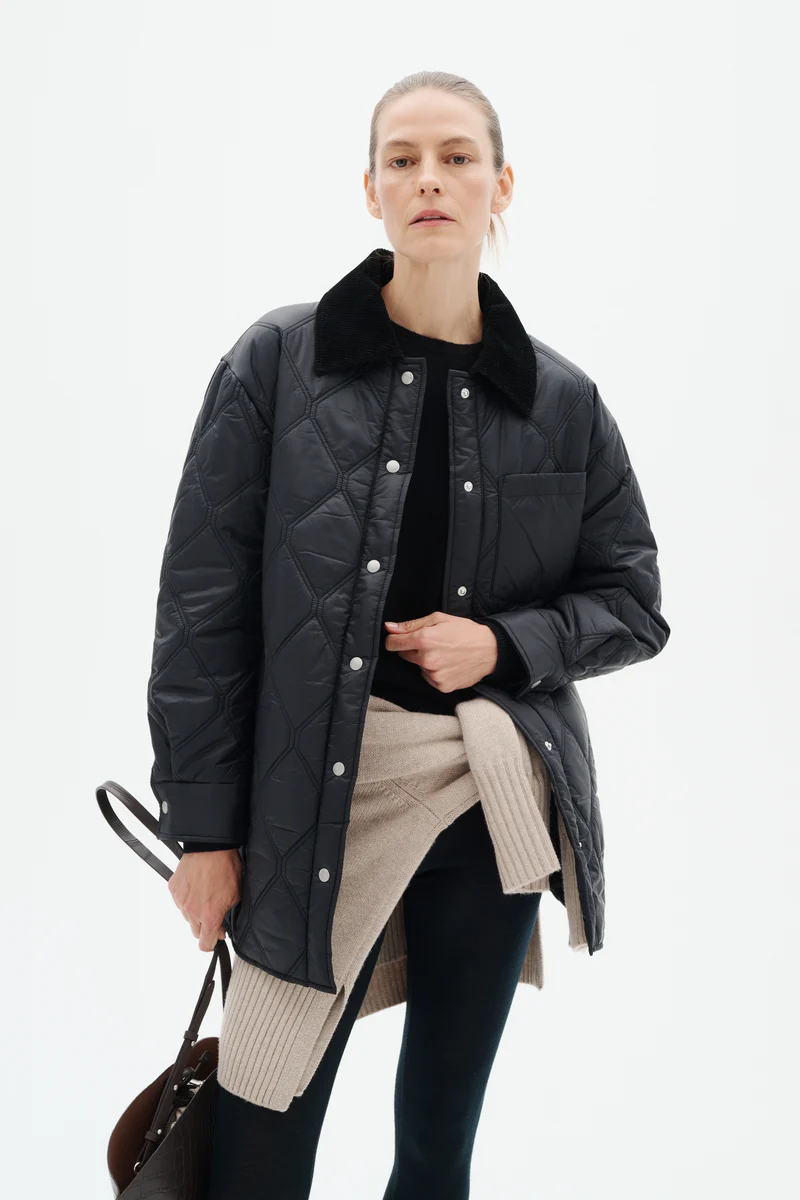 Veste Houston matelassée longue à col contrastant