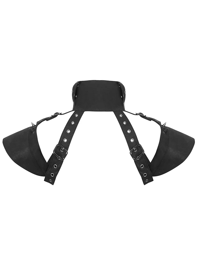 Gothic Wikinger Nieten Pauldron Schulterjacke Shrug Rüstung Schwarz
