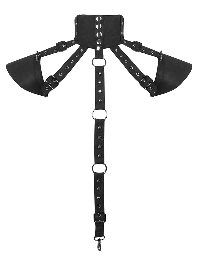 Gothic Wikinger Nieten Pauldron Schulterjacke Shrug Rüstung Schwarz