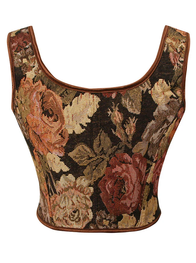 Charmian Damen Renaissance Blumenmuster Überbrustkorsett Top Bustier Mieder mit Reißverschluss